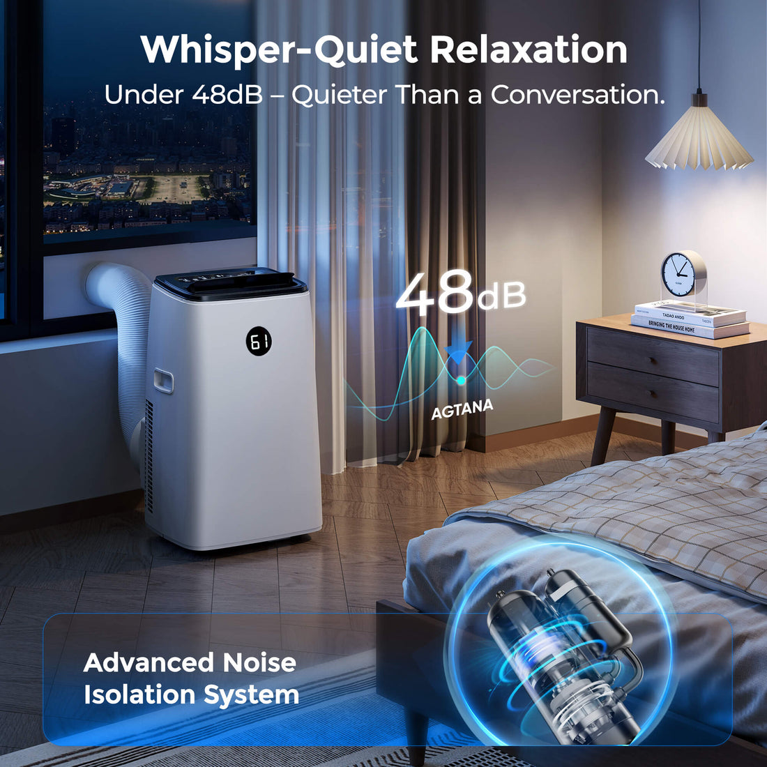 AGTANA 14000 BTU Portable Air Conditioner for Large Room up to 700 Sq.